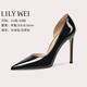 Lily Wei黑色高跟鞋女2025年春夏新款面試女單鞋大碼情人節(jié)禮物 黑色【跟高10cm】 36