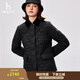 哈吉斯（HAZZYS）女裝 春秋款女士菱格簡(jiǎn)約翻領(lǐng)絎縫棉服女ASSSU0BCU21 黑色BK M (160/84A 38)