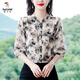 啄木鳥冰絲襯衫女高檔時尚2025夏季新款寬松洋氣襯衣碎花減齡雪紡小衫 杏色 3XL【建議130-140斤】