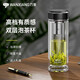 萬象（WANXIANG）雙層玻璃杯V312L禮盒裝360ml居家辦公水杯青灰色商務(wù)便攜車載茶杯