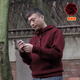 倉石一樹(shù)馬年本命年酒紅色連帽衛衣男士秋冬新款休閑簡(jiǎn)約百搭加絨衣服男 酒紅色加絨 M