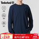 添柏嵐（Timberland）T恤男春夏柔軟舒適休閑透氣耐磨圓領(lǐng)長(cháng)袖上衣A5XVK 深藍寶石 M