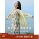 茵曼（INMAN）波西米亞吊帶油畫連衣裙女2025夏季新款度假裙子 石榴黃 S