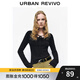 UR秋冬新款女裝慵懶風(fēng)氛圍感修身系帶針織衫UYY940026 黑色 M