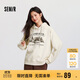 森馬（Semir）地理系列衛衣女冬季圖案插肩袖加絨連帽上衣101724116010