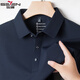 柒牌柒牌長(cháng)袖t恤男士新款高端免燙商務(wù)休閑桑蠶絲POLO衫打底衫上衣 24733  藏青 XL 180/92A