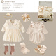 蘭咖小熊新生兒禮盒春夏套裝女寶寶滿(mǎn)月禮物嬰兒初生周歲伴手百天禮裙用品 彩棉豪華套裝（B款） 66cm （3-6個(gè)月寶寶）