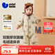 迷你巴拉【雙面穿】巴拉嬰兒連體衣棉服外出幼兒衣服保暖雙面絨兩面穿外套 咖色調00355 80cm