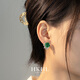 HKHL 925純銀綠色寶石女士耳釘方糖耳環(huán)耳飾氣質(zhì)高級感生日禮物送老婆 綠寶石方糖耳釘一對+輕奢禮盒