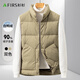 杉杉（FIRS）羽絨馬甲男士防寒秋冬季厚款保暖短款時(shí)尚休閑背心 卡其色 L
