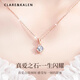 CIAREKAIEN輕奢一克拉雪花莫桑鉆項(xiàng)鏈女士時(shí)尚首飾品七夕情人節(jié)禮物送女友 玫瑰金色