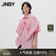江南布衣（JNBY）23秋襯衫蝴蝶結刺繡寬松5N7210800 634/淺珊瑚紅 S