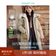 茵曼（INMAN）2025秋冬女裝新款三防抽繩連帽毛領(lǐng)羽絨服加厚保暖中長(cháng)款外套 卡其色 S
