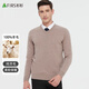 杉杉100%羊毛衫男士V領(lǐng)純羊毛春秋季薄款中年基礎針織打底衫毛衣男裝