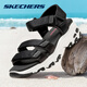 Skechers斯凱奇女鞋夏季新款魔術(shù)貼厚底舒適涼鞋沙灘鞋31514 黑色-BLK 38