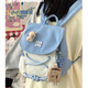 察今小型雙肩包設計感小眾可愛(ài)搞怪少女背包兒童出游輕便旅行小書(shū)包女 奶藍色（不帶掛件）
