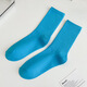 依啟碩彩色襪子女ins潮春秋春秋舒適春秋糖果色高橡筋運動(dòng)中筒襪堆堆襪 淺藍色 均碼 (34-39碼)
