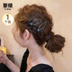 黎傾黑色絲絨蝴蝶結水鉆鴨嘴夾碎發(fā)高級輕奢感側邊劉海夾頂夾發(fā)卡發(fā)夾