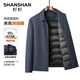 SHANSHAN杉杉男士短款輕薄羽絨服男秋冬商務(wù)休閑翻領(lǐng)鴨絨保暖行政夾克款 藏青色 L /175