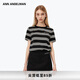 ANN ANDELMAN【王玉雯同款】官方直營(yíng) 2025春夏新款寬松條紋短袖t恤 黑色 XS