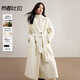 尚都比拉含綿羊毛毛呢大衣女冬季保暖垂墜感平駁領(lǐng)長(cháng)款外套長(cháng)袖通勤大衣