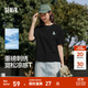 森馬（Semir）迪士尼短袖t恤女中長(cháng)款寬松圓領(lǐng)上衣25夏新款涼感重磅刺繡打底衫 黑色90001 M
