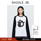 DAZZLE地素 T恤2024年秋季新款女裝黑白撞色企鵝長(zhǎng)袖上衣 漂白色 M (165)