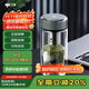 萬象（WANXIANG）雙層玻璃杯弧形款帶濾網(wǎng)商務(wù)水杯V269相思灰加厚耐熱泡茶杯