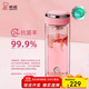 希諾（HEENOOR）抗菌玻璃杯雙層透明水杯女高顏值過(guò)濾泡茶杯子X(jué)N-1951粉色 270mL