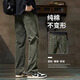 班尼路（Baleno）S&K系列休閑褲男新款秋冬季寬松直筒長(cháng)褲男士工裝純棉運動(dòng)褲子男 6023軍綠色 2XL 145-160斤