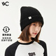 VVC帽子女毛線(xiàn)帽保暖防風(fēng)冬天護耳百搭針織冷帽女 時(shí)尚黑