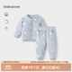 babylove嬰兒保暖套裝秋冬季純棉男女寶寶上衣褲子夾棉兩件套棉服 天使藍(lán) 90 cm
