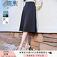 香影黑色過(guò)膝半身裙女2025秋季新款法式氣質(zhì)中長(cháng)款高腰a字西裝裙 黑色 S