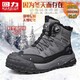 回力雪地靴男2025新款冬季高幫加厚加絨抗寒保暖大棉鞋 灰/黑 41