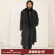 CULTUM【雙面純羊毛 男女同款】冬季加厚重雙排扣戧駁領(lǐng)毛呢大衣男外套 熊貓黑 M (48)