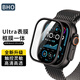 BHO適用蘋果手表膜Apple Watch Ultra2鋼化膜金屬邊框全覆蓋iwatch Ultra保護膜高清觸控靈敏防摔防刮