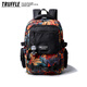 TRUFFLE原創(chuàng  )樹(shù)葉印花大容量初中書(shū)包大學(xué)生雙肩包男女小學(xué)生電腦旅行背包 (小號)HZL流光葉紅+OGZ掛件