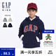 蓋璞【大小童同款】男童logo抓絨連帽衛衣646085 海軍藍 110cm(4-5歲) 亞洲尺碼