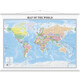 【英文版】世界地圖掛圖 Map of the World 尺寸1.1米*0.8米 無拼縫 正啞背
