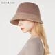 瑪麗亞·古琦時(shí)尚漁夫帽女冬季保暖防風(fēng)盆帽百搭修臉羊毛帽子女暮色森林 棕色