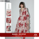 COCOBELLA重磅5M料率提花暗紋印花夏連衣裙吊帶裙兩件套FR3038 花色 L