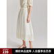 ELLE法式萊賽爾天絲長(cháng)款半身裙女2024夏季新款垂墜感氣質(zhì)顯瘦裙子 米白 M