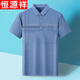 恒源祥中年男爸爸裝純棉短袖t恤polo夏季中老年男裝休閑上衣翻領(lǐng)半袖 墨蘭 均碼 1XL/52