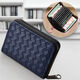 真軟皮編織卡包2024新款多卡位信用卡大容量證件位駕駛證拉鏈卡夾 藍色*編織紋：9卡位+2證件 常規*特價(jià)