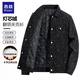洛茲夾克外套男士春秋冬款翻領(lǐng)燈芯絨印花外穿上衣服寬松休閑男裝褂子 黑色【加棉】 L