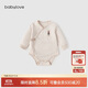 babylove新生兒包屁衣春秋款純棉嬰兒衣服三角哈衣彩棉寶寶爬服家居服