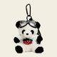 OIMG飛行員熊貓可愛(ài)玩偶毛絨掛件鑰匙扣包包掛飾送男女生生日禮物 白色草莓毛衣熊貓 11cm