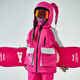 IMGO兒童戶(hù)外滑雪服套裝女童防風(fēng)防水加絨專(zhuān)業(yè)滑雪衣褲套裝 玫紅兔耳朵外套單件外套 130cm (建議身高126cm左右)