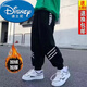 迪士尼（Disney）男童春秋褲子2025秋裝新款中大童帥氣寬松衛褲男孩運動(dòng)褲兒童長(cháng)褲 黑色【加絨款單件】 170 建議160-170厘米