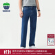 texwood蘋(píng)果牌牛仔褲男秋冬經(jīng)典水洗直筒中青年休閑褲輕奢男士褲子 【品牌經(jīng)典款】中藍色 33 碼 腰圍87.5cm/2.6尺
